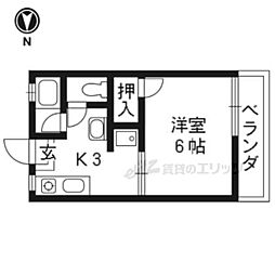 サニーコーポ岡崎 1Kの間取図画像