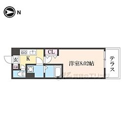 メゾンフローレ円町 1Kの間取図画像