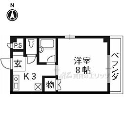 Stable梅津 1Kの間取図画像