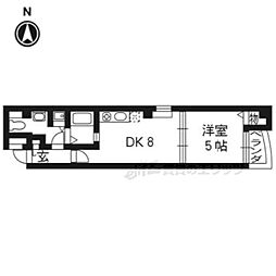 モア・河原町 1LDKの間取図画像