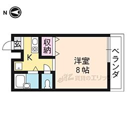 メイプル渡辺2 1Kの間取図画像