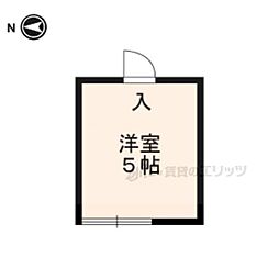 松ヶ崎かえで荘 ワンルームの間取図画像