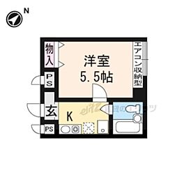 アビタシオン鴨川 1階1Kの間取り