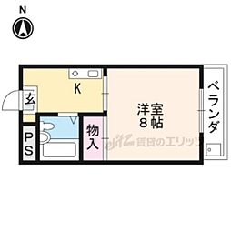 ハイツ華園 1階1Kの間取り