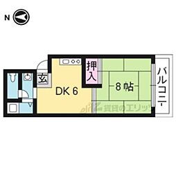 京都市営烏丸線 北大路駅 バス7分 建勲神社前下車 徒歩3分の賃貸マンション 2階1DKの間取り