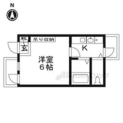 ＤＥＴＯＭ−1北山レディース 3階1Kの間取り