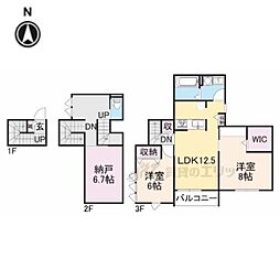 シルクメゾン岡崎 2階2LDKの間取り