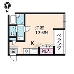 ライル八幡荘 1階ワンルームの間取り