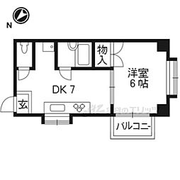 ペントハウス1990 2階1DKの間取り