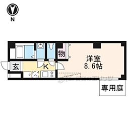 京都市営烏丸線 北大路駅 バス7分 建勲神社前下車 徒歩1分の賃貸マンション 1階1Kの間取り