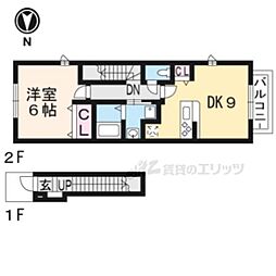 ポルト　グランデ 2階1DKの間取り