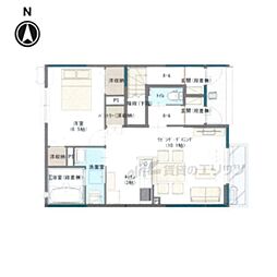 QBTVIII 1階1LDKの間取り