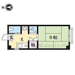ハウス白井 3階1Kの間取り