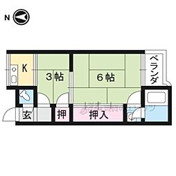 晃健荘 2Kの間取図画像