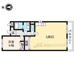 叡山電鉄鞍馬線 岩倉駅 徒歩5分の賃貸マンション 3階1LDKの間取り