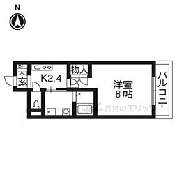 モンシャンブル室町 1Kの間取図画像