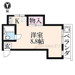青葉マンション 1Kの間取図画像