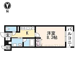 セレッソ長者町 1Kの間取図画像