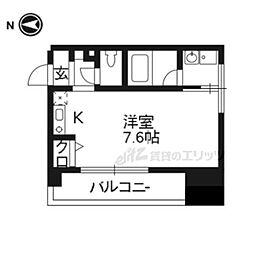 プロスペクト下鴨 ワンルームの間取図画像