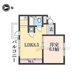 リビェールすぎうら 1LDKの間取図画像