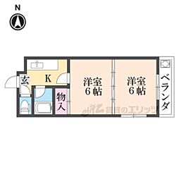 サンチェリーたかだ 2Kの間取図画像
