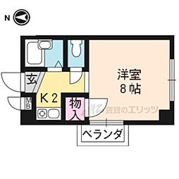 ロイヤルハウスL 1Kの間取図画像