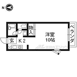 東川ハイツ1号館 1Kの間取図画像