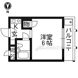 ロイヤルハウス高野 1Kの間取図画像