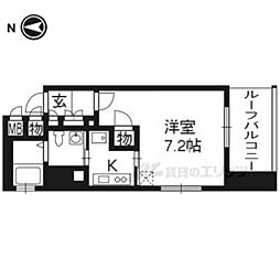 ベラジオ四条烏丸 1Kの間取図画像
