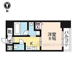 ジョイシティ二条城前 1Kの間取図画像