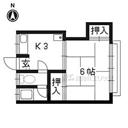 内外ビルディング 1Kの間取図画像