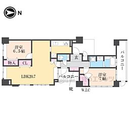 サーパス堀川今出川 2LDKの間取図画像