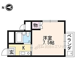 華陽ハイツ ワンルームの間取図画像