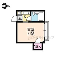 第5衣笠ビル 1Kの間取図画像