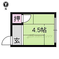剣養倫 1階ワンルームの間取り