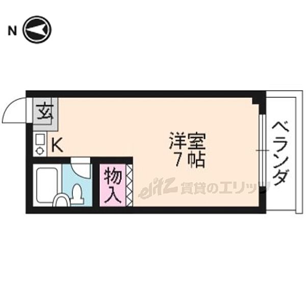 京都府京都市右京区太秦一ノ井町(賃貸マンション1R・2階・19.42㎡)の写真 その2