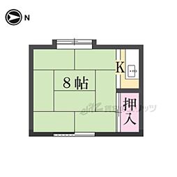 プチハウス等持院 203 2階ワンルームの間取り