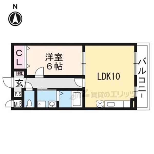 カトル・セゾン 203｜京都府京都市北区衣笠北天神森町(賃貸マンション1LDK・2階・41.21㎡)の写真 その2