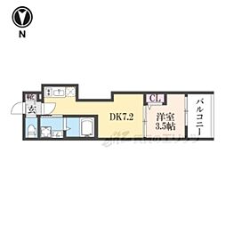 JR山陰本線 花園駅 徒歩9分の賃貸アパート 2階1DKの間取り