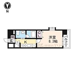 ベラジオ烏丸三条 1Kの間取図画像