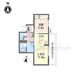 クオレール　はな 101 1階1LDKの間取り