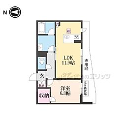 イズIII 1階1LDKの間取り