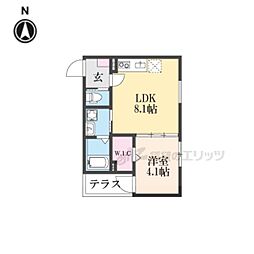 Ｆ　ａｓｅｃｉａ　Ｃａｎａｌｅ 1階1LDKの間取り