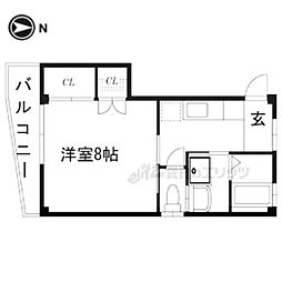 ハイムKUSAKI 3階1Kの間取り