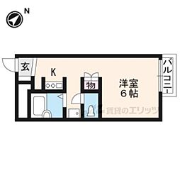 レオパレスＲａｉｎｂｏｗ 1階1Kの間取り