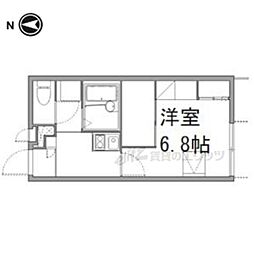 レオパレス嵯峨野 2階1Kの間取り