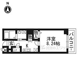 エスト堀川 5階1Kの間取り
