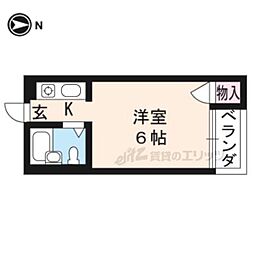 ハイツ高畠 3階ワンルームの間取り