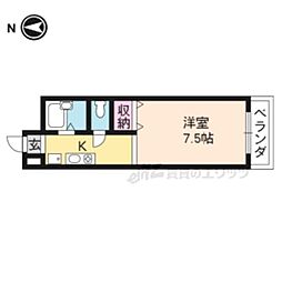 京都市営烏丸線 北大路駅 バス13分 玄琢下下車 徒歩3分の賃貸マンション 1階1Kの間取り