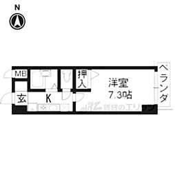 エル・カーサー 6階1Kの間取り